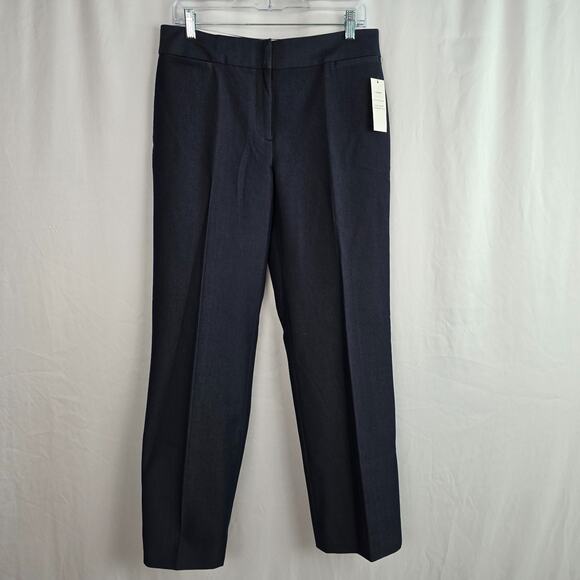 Liz Claiborne Audra Straight Leg Pants Women's 8 Athens Navy NWT - Picture 1 of 16